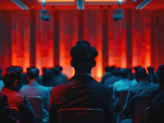 Fototapeta premium A person addressing a group of individuals