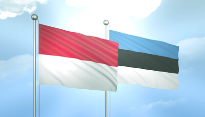 Indonesia and Estonia Flag Together A Concept of Relations