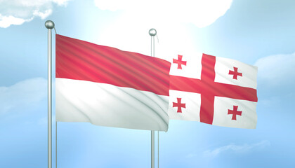Indonesia and Georgia Flag Together A Concept of Relations