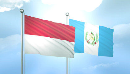 Indonesia and Guatemala Flag Together A Concept of Relations