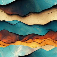 Fototapeta premium Transparent abstract decorative wavy textures background pattern