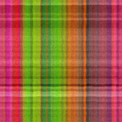 Woven tartan in spring color cloth plaid background pattern. Traditional checkered home decor linen cloth texture effect. Seamless soft furnishing fabric. Variegated melange weave all over print.