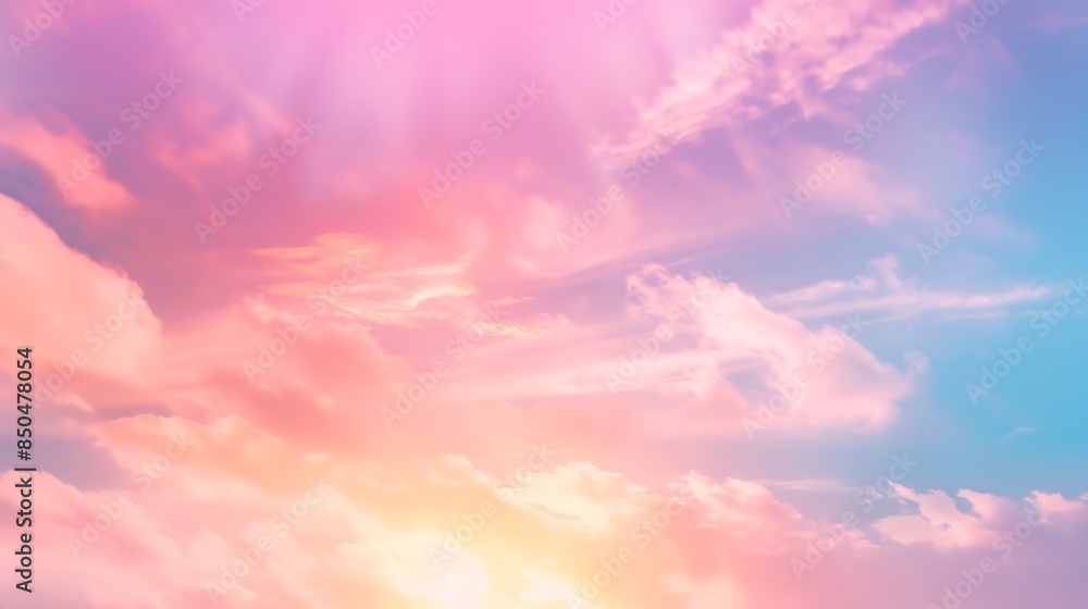 Poster colorful cloudy sky at sunset gradient color sky texture abstract nature background : generative ai