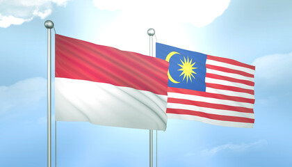 Indonesia and Malaysia Flag Together A Concept of Relations