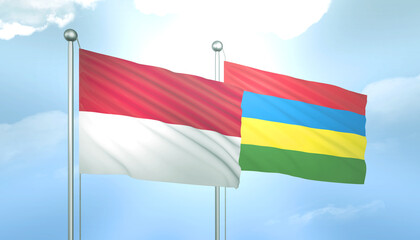 Indonesia and Mauritius Flag Together A Concept of Relations