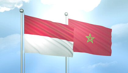 Indonesia and Morocco Flag Together A Concept of Relations