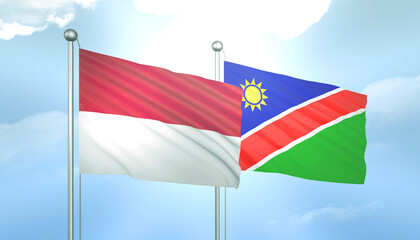 Indonesia and Namibia Flag Together A Concept of Relations