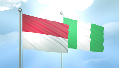 Indonesia and Nigeria Flag Together A Concept of Relations