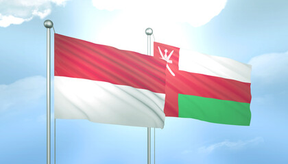 Indonesia and Oman Flag Together A Concept of Relations