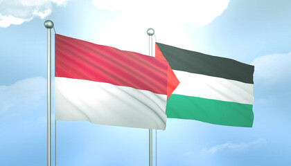 Indonesia and Palestine Flag Together A Concept of Relations