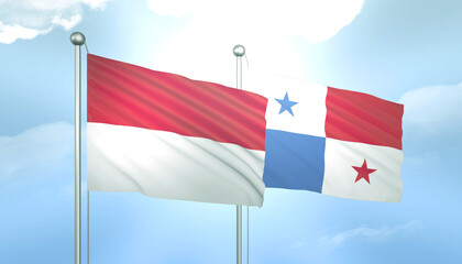 Indonesia and Panama Flag Together A Concept of Relations