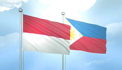 Indonesia and Philippines Flag Together A Concept of Relations