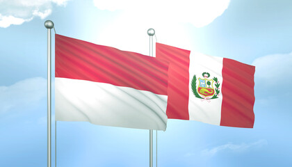 Indonesia and Peru Flag Together A Concept of Relations