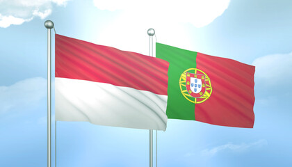 Indonesia and Portugal Flag Together A Concept of Relations