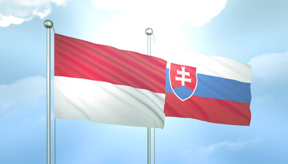 Indonesia and Slovakia Flag Together A Concept of Relations