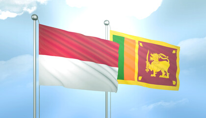 Indonesia and Sri Lanka Flag Together A Concept of Relations