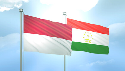 Indonesia and Tajikistan Flag Together A Concept of Relations