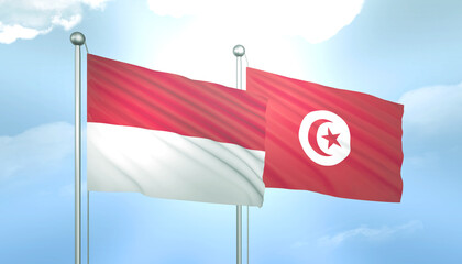 Indonesia and Tunisia Flag Together A Concept of Relations
