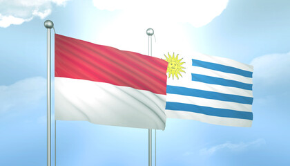 Indonesia and Uruguay Flag Together A Concept of Relations