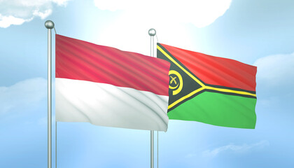 Indonesia and Vanuatu Flag Together A Concept of Relations