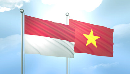 Indonesia and Vietnam Flag Together A Concept of Relations