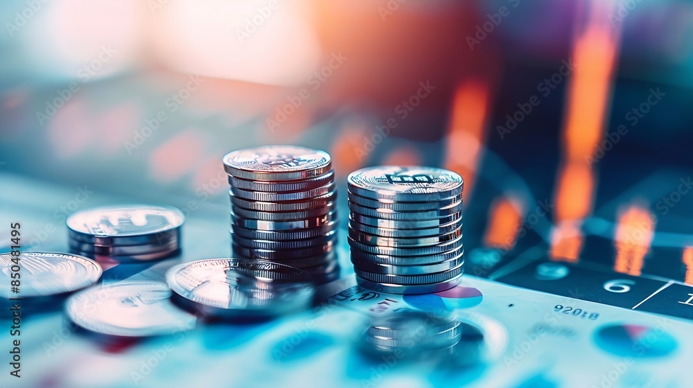 Leinwandbilder concept of business prosperity and asset management real estate investment marketing analysis stack 