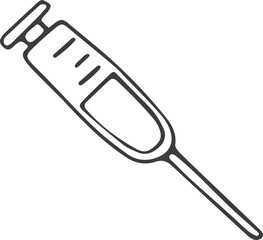 Syringe icon. Hand drawn, doodle style. Vector picture.
