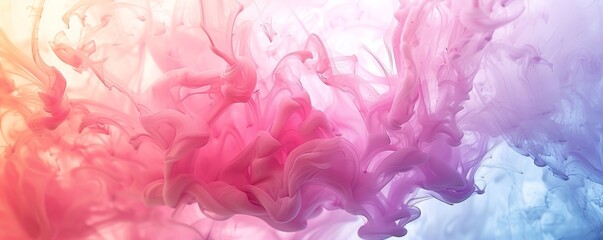 Abstract ink splashes, pastel colors, soft gradients, high resolution, delicate and elegant, fluid motion, serene and calming