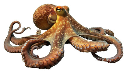 Fototapeta premium PNG Underwater photo of full body of octopus animal outdoors nature.