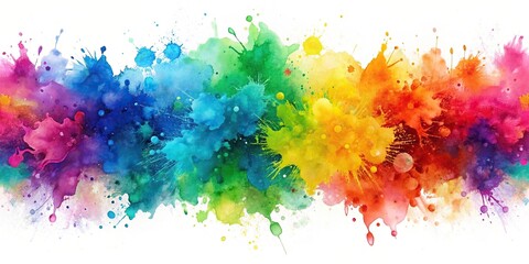 Colorful watercolor splashes on white background, watercolor, colorful, abstract, paint, artistic, vibrant, texture