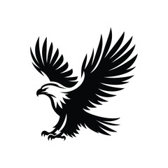 Elegant Black and White Eagle Falcon Vector Illustration for Logos and Designs