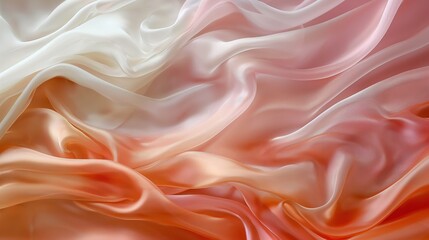 Fototapeta premium A wavy pattern colourful silk. Top view background. A thin soft fabric