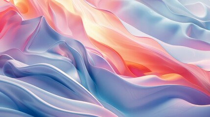 Obraz premium Abstract 3D shapes, pastel colors, organic forms, high resolution, smooth and flowing, soft gradients, elegant and modern, artistic design
