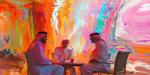 Colorful Portrait of Middle Eastern Men