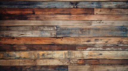 Naklejka premium Old wooden planks with patches of blue paint, suggesting a sense of history or nostalgia