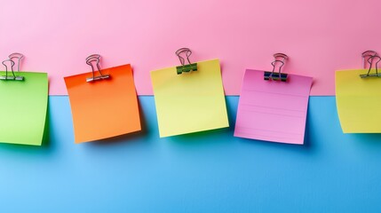 Man surrounded by reminder stickers on pastel background with ample space for text placement