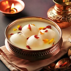 Indian popular bengali sweet food rasgulla also called rosogolla or rassgulla