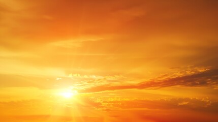 Fototapeta premium Fiery orange sunset sky Beautiful sky : Generative AI