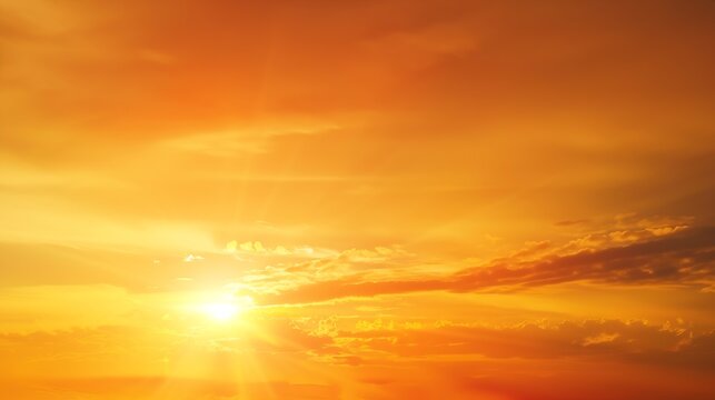 Fiery orange sunset sky Beautiful sky : Generative AI