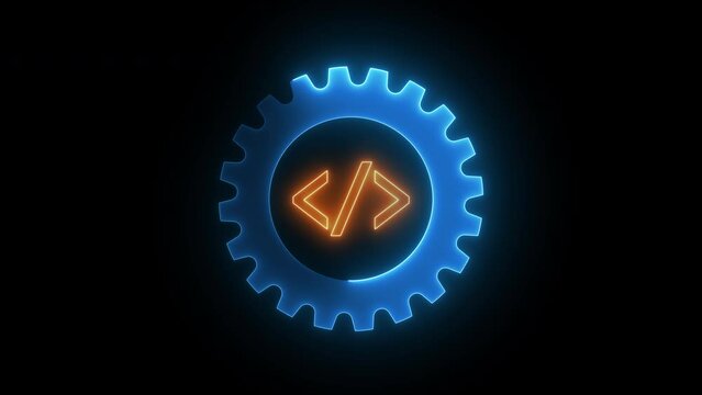 Agile development methodology for process that will help you work faster By reducing step-by-step work and focusing on team communication. Animation of neon line agile icon on transparent background.