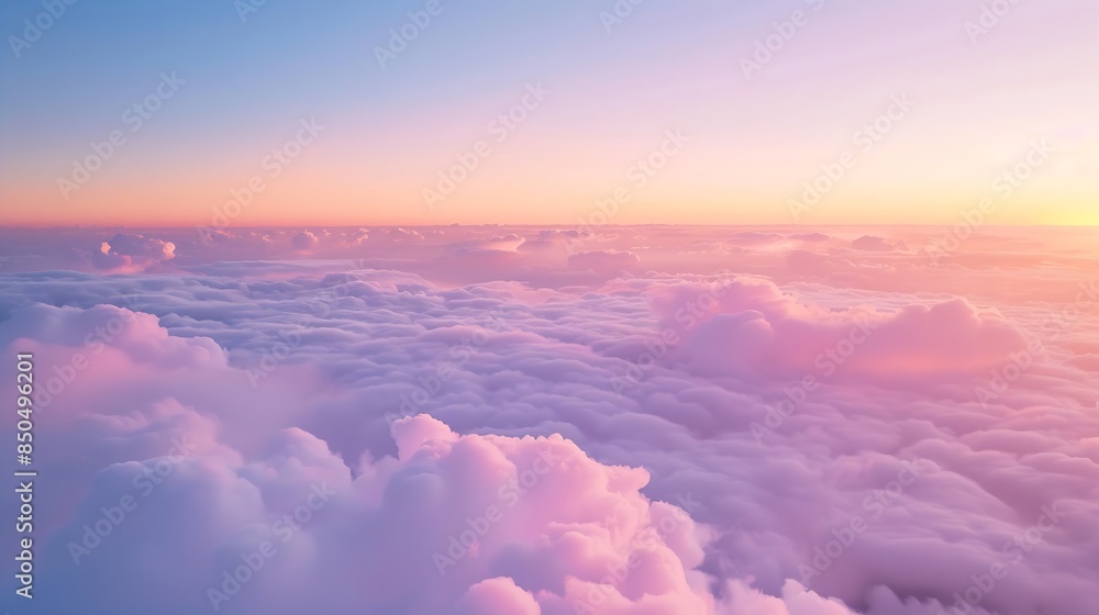 Poster ideal for sky replacement project panoramic colorful pinkorangeblue dramatic sky with clouds illumin