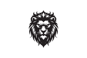 lion head silhouette vector art illustration