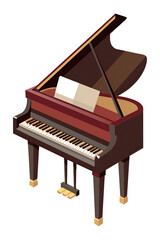 Fototapeta premium piano instrument isolated on white background vector illustration