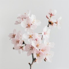flower Photography, Cherry blossoms Ukon, Close up view, Isolated on white Background