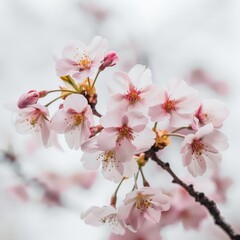 flower Photography, Cherry blossoms Yaezakura, Close up view, Isolated on white Background