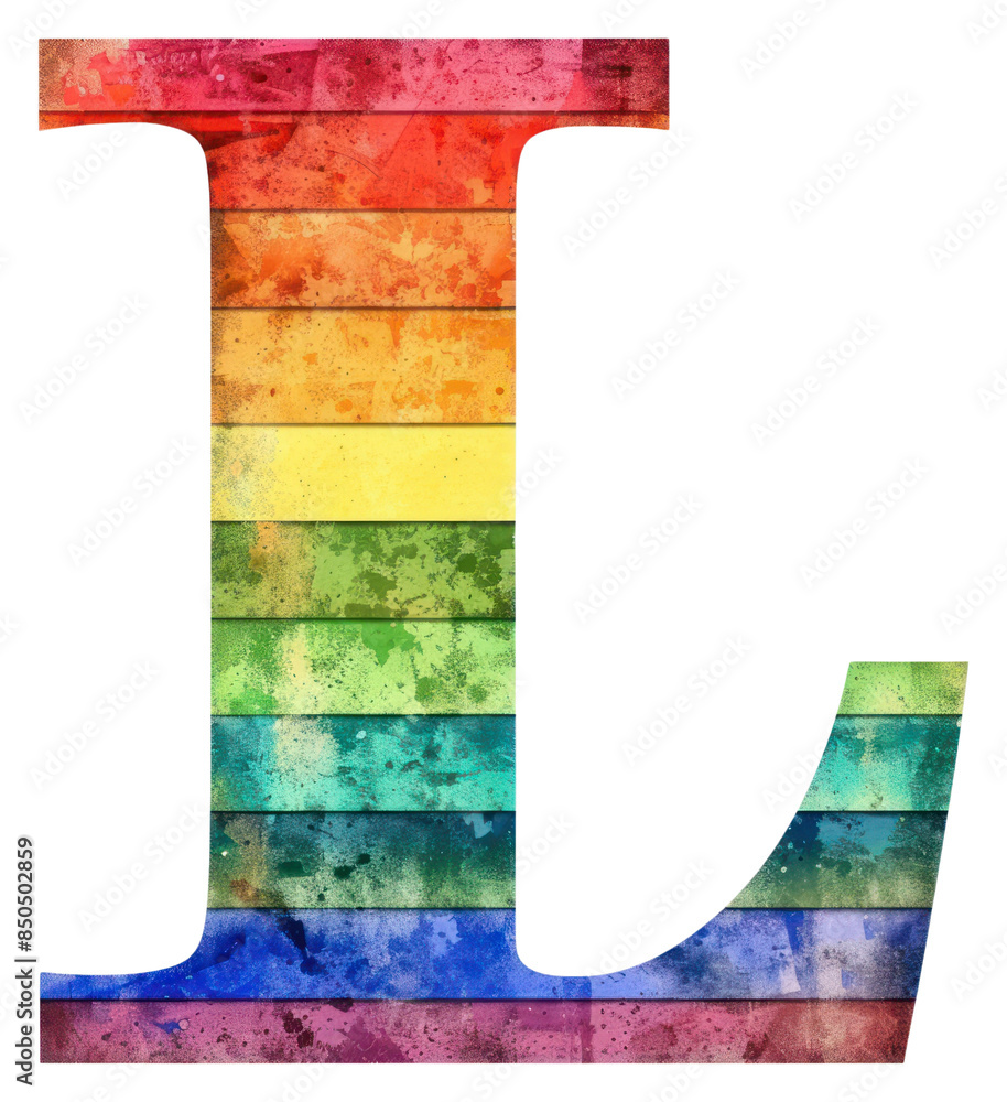 Poster png rainbow with alphabet l pattern font text.