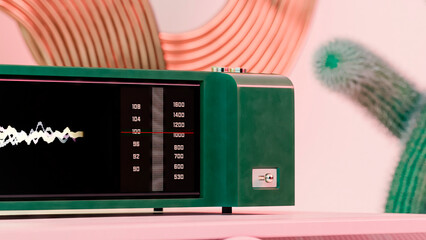 retro alarm clock with sound visualization