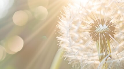 Closeup of dandelion on natural background : Generative AI