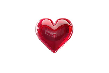 Fototapeta premium Shiny red heart-shaped object with reflective surface, symbolizing love and romance, perfect for Valentine's Day themes and romantic designs.