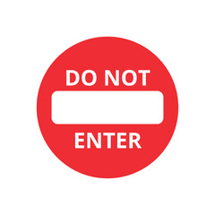 Vector illustration of a United States traffic sign that says do not enter.